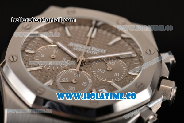 Audemars Piguet Royal Oak 41MM Chrono Miyota Quartz Full Steel with Grey Dial and White Stick Markers - Click Image to Close
